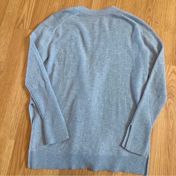3.1 phillip lim XS sky blue cashmere cardigan with hidden buttons side slit - Picture 9 of 11